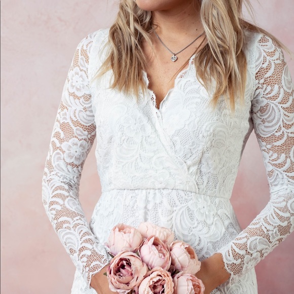 ❗️NEW❗️Ivory Soft Lace Long Wedding Dress - Picture 9 of 9